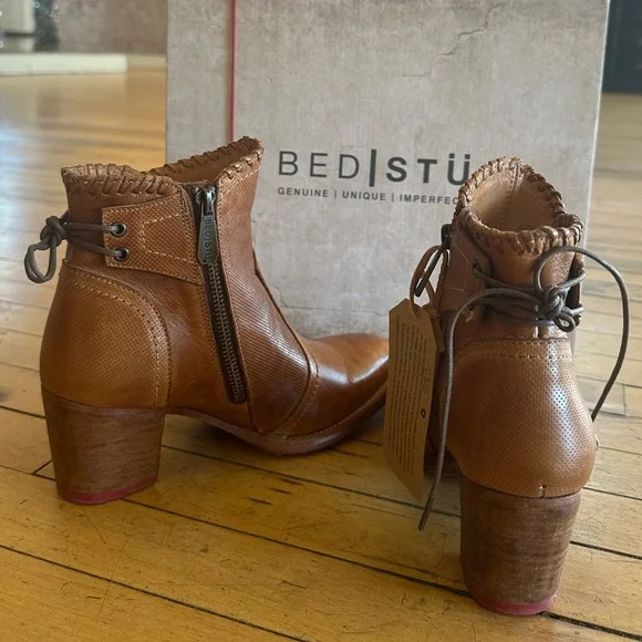 BED|STU Tan Leather Ankle Boots - Picture 2 of 4